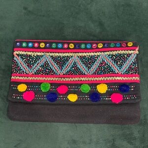 Colorful Embroidered Clutch
